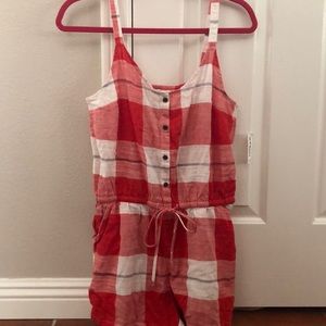 Red and White plaid romper from Old Navy
